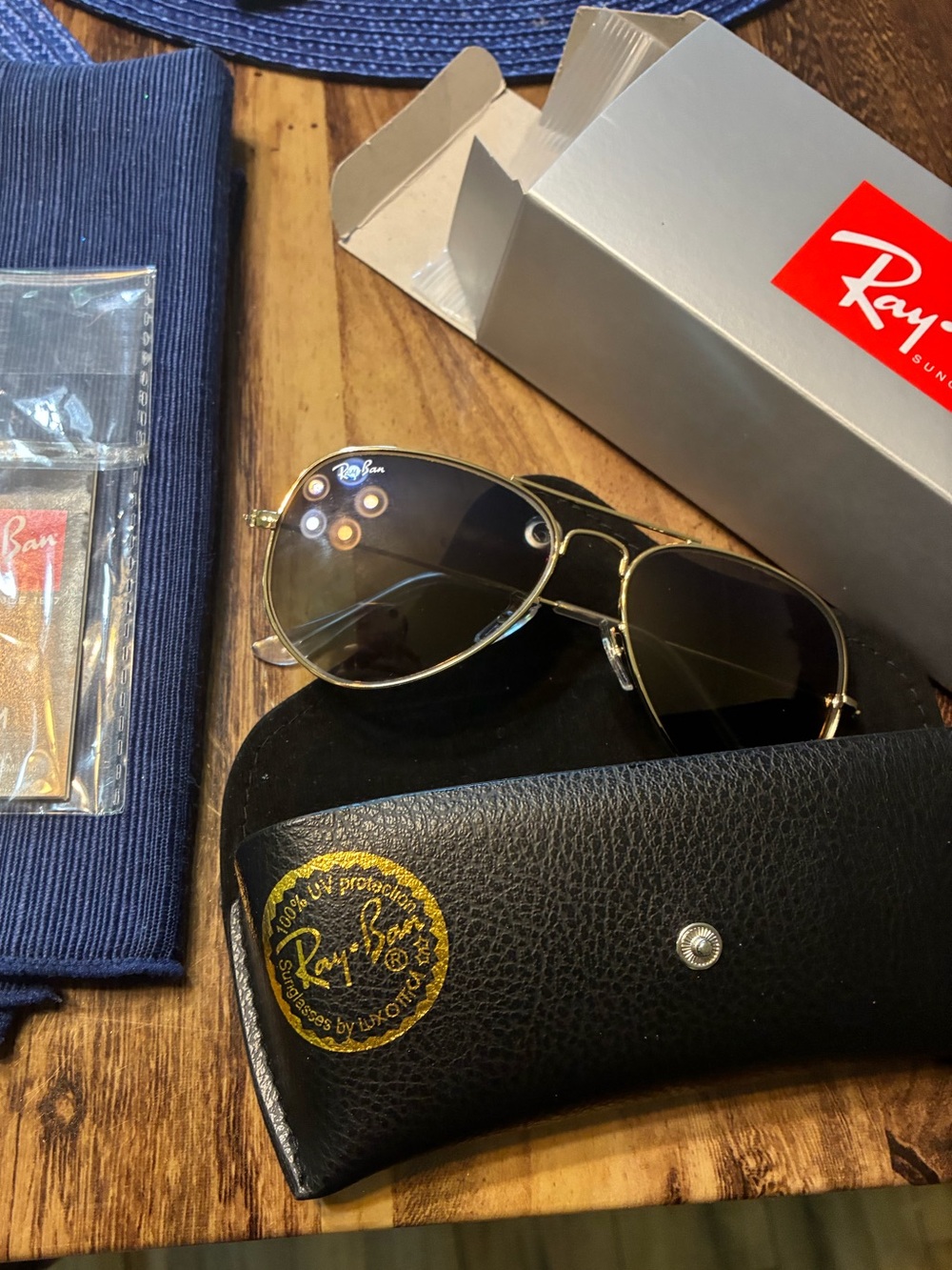Ray-Ban RB3025 Aviator Pilot Sunglasses Gold Frame Lens 58mm